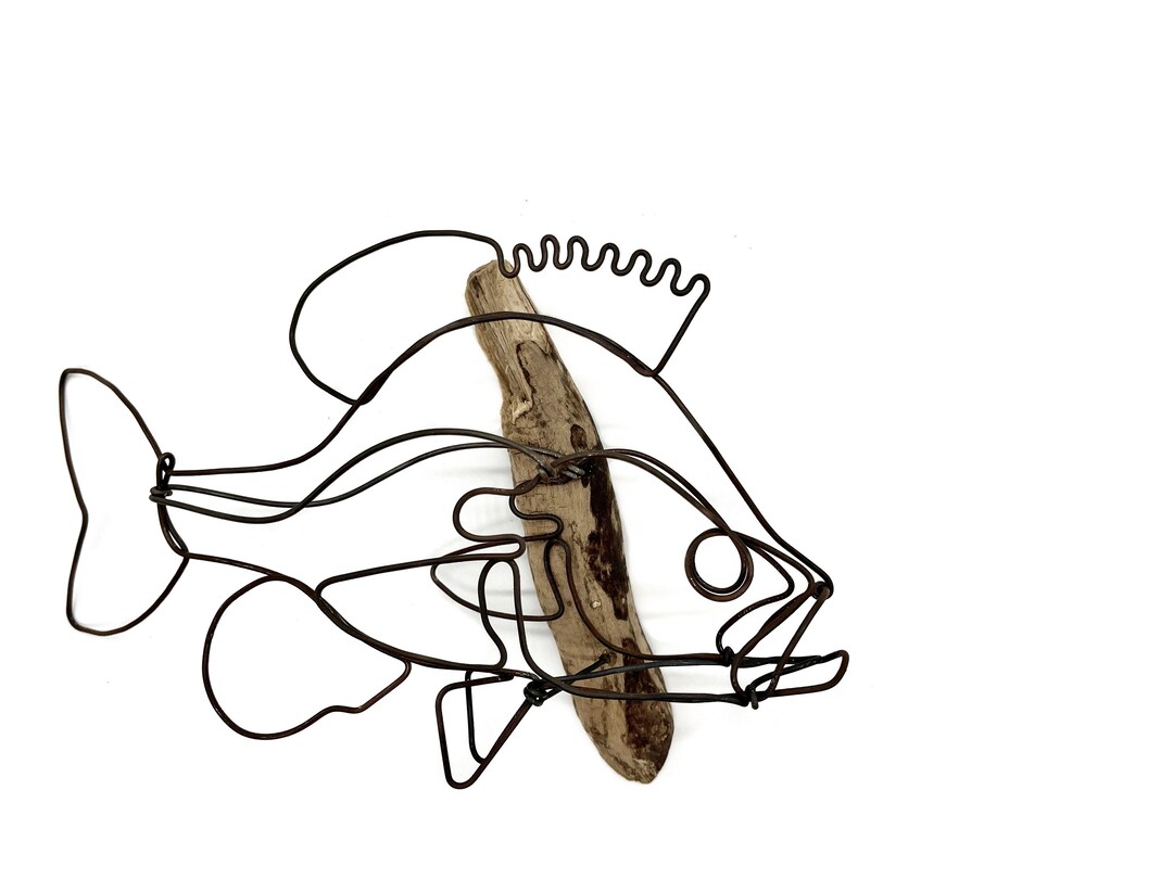 Wall Sunfish Wire Art Facing Right Fish Wire Art Metal Wire Etsy