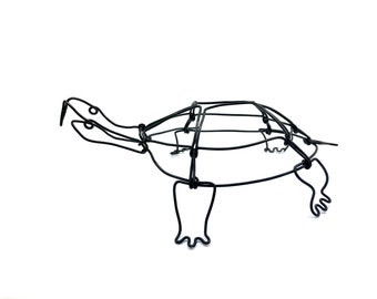 Turtle Sculpture, Wire Art, Minimal Home Decor