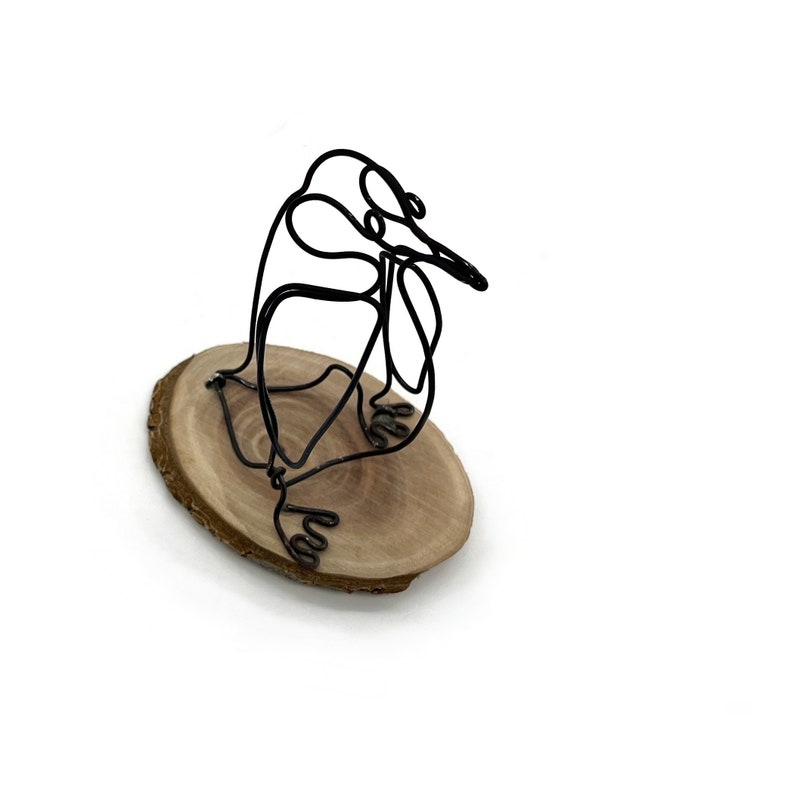 Penguin Wire Sculpture, Penguin Wire Art, Minimal Wire Sculpture image 4