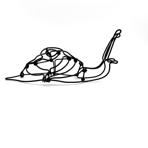 Snail Sculpture, One Continuous Piece of Wire, Wire Art, Unique Gift!