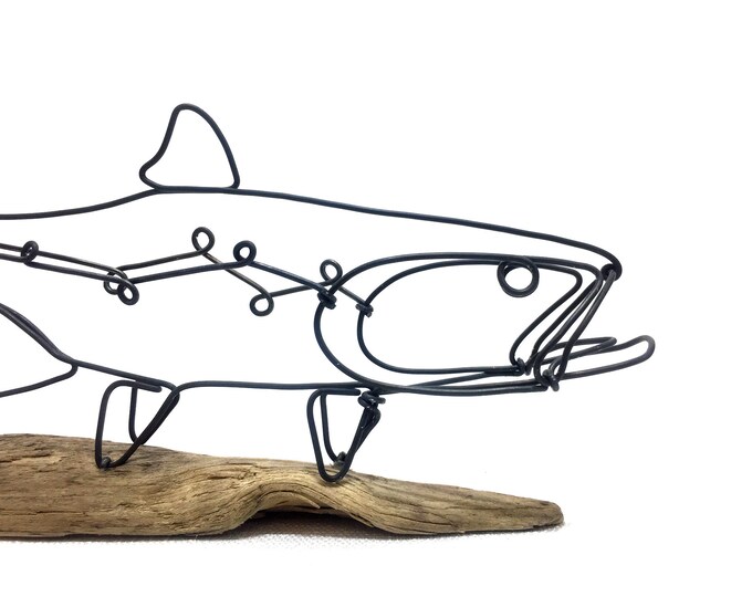 Trout Wire Sculpture, Fish Wire Art, Minimal Wire Design, 645861996 Etsy