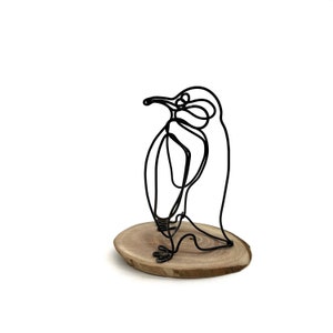 Penguin Wire Sculpture, Penguin Wire Art, Minimal Wire Sculpture image 6