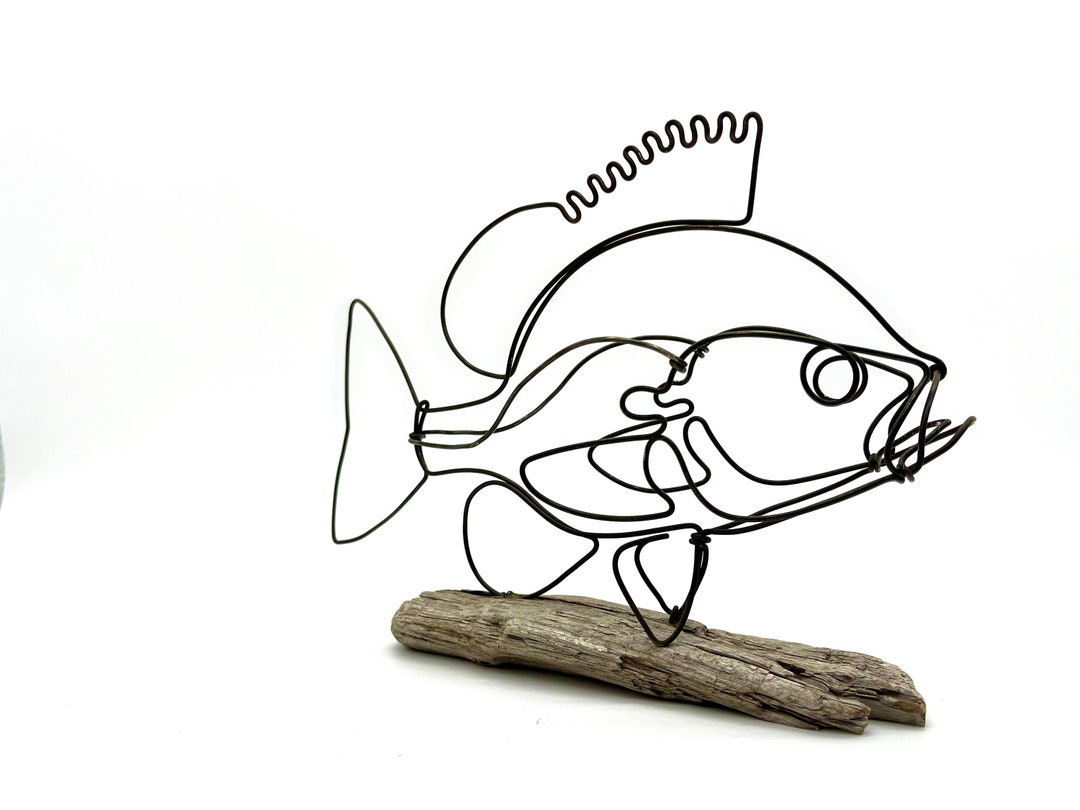 Sunfish Metal Sculpture, Fish Wire Art, Fish Artwork, Fun Gift Etsy