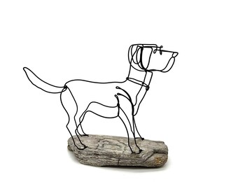 Wire Sculpture of Lab Dog, Retriever Wire Sculpture, Folk Wire Art, Dog Lover Gift!