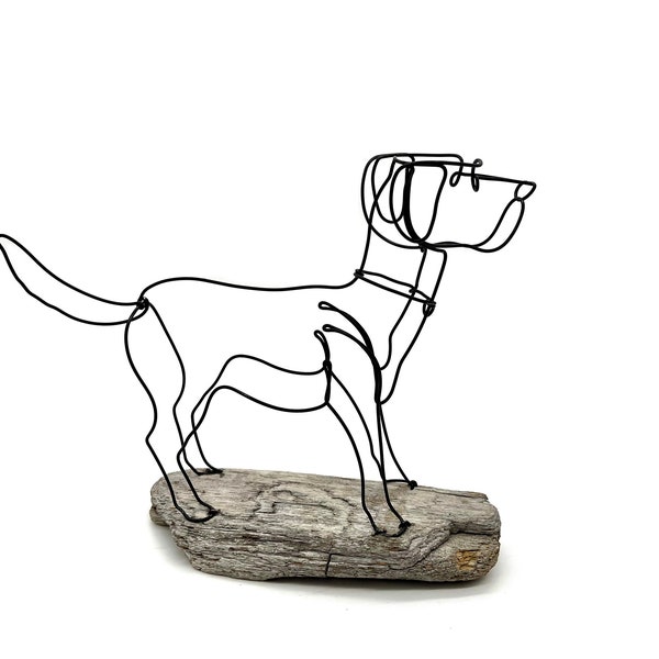 Wire Sculpture of Lab Dog, Retriever Wire Sculpture, Folk Wire Art, Dog Lover Gift!