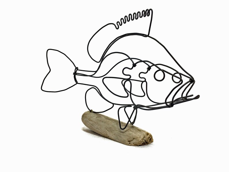 Sunfish Wire Sculpture Fish Wire Art Fish Art attached to a Etsy