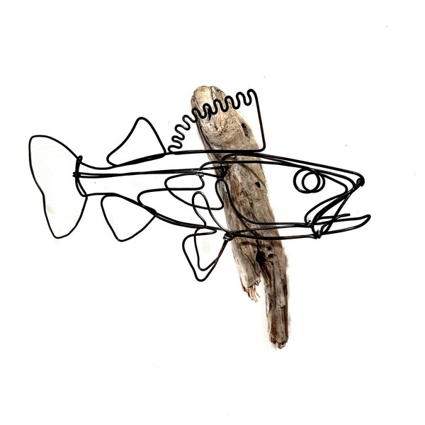 Wall Walleye Fish Sculpture, Wire Art Fish Art, Perfect gift  for the person who has everything!
