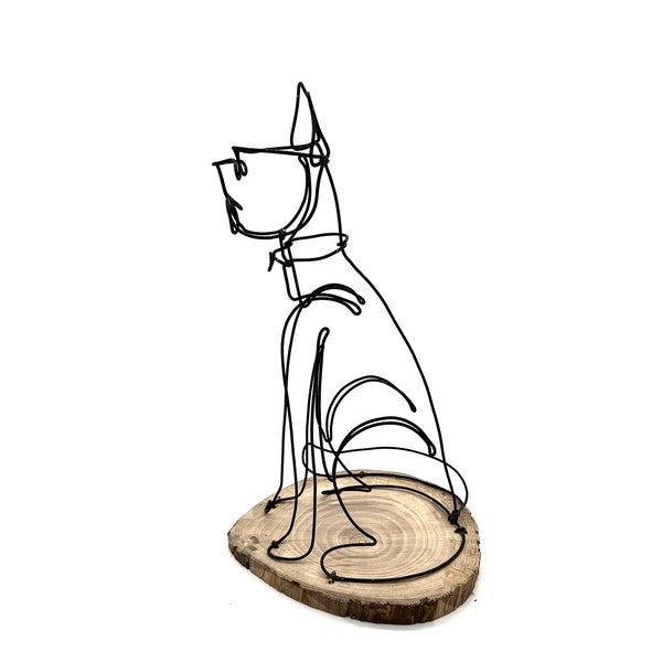 Cat Wire Sculpture, One Line Sculpture, Wire Art, Minimal Design Art, Unique Gift!