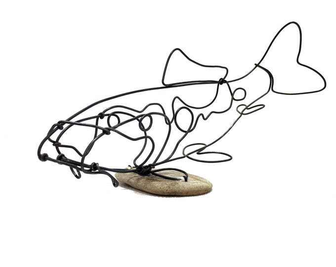 Koi Wire Sculpture Carp Fish Wire Art Minimal Wire Design Etsy