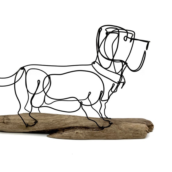 Dog Wire Sculpture, Basset Hound Wire, Hound Wire Sculpture