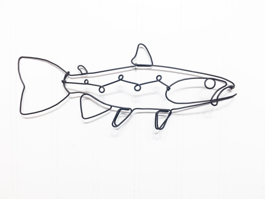 Right Facing Trout Wire Sculpture, Fish Wall Hanging, Wire Sculpture Etsy