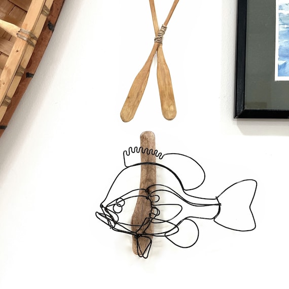 Wall Hanging Sunfish Wire Art Facing Left, Fish Wire Art, Metal