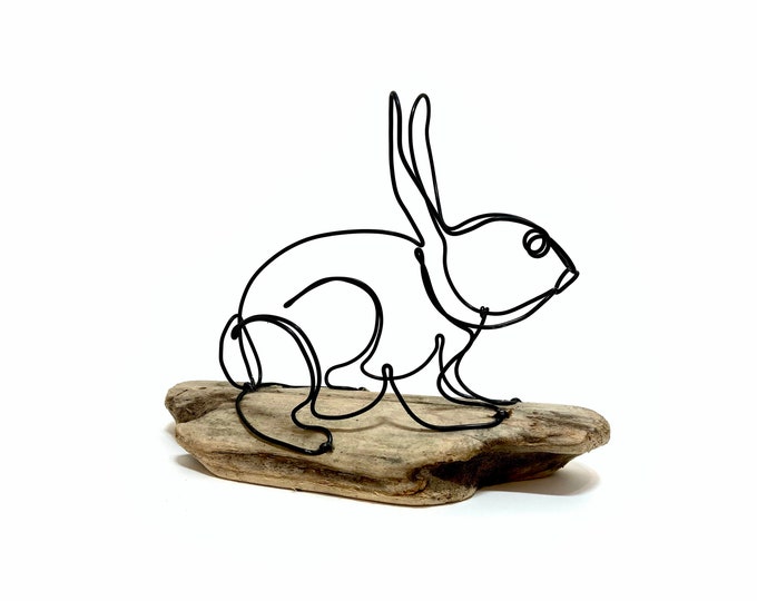 Bunny Sculpture Rabbit Wire Sculpture Sculpture Made With Etsy