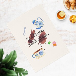 Whimsical Cotton Tea Towel - Perfect for Tea Lovers, Kitchen Decor, Gifts for Her, Home Essentials, Fun Quote Towels, Housewarming Gift