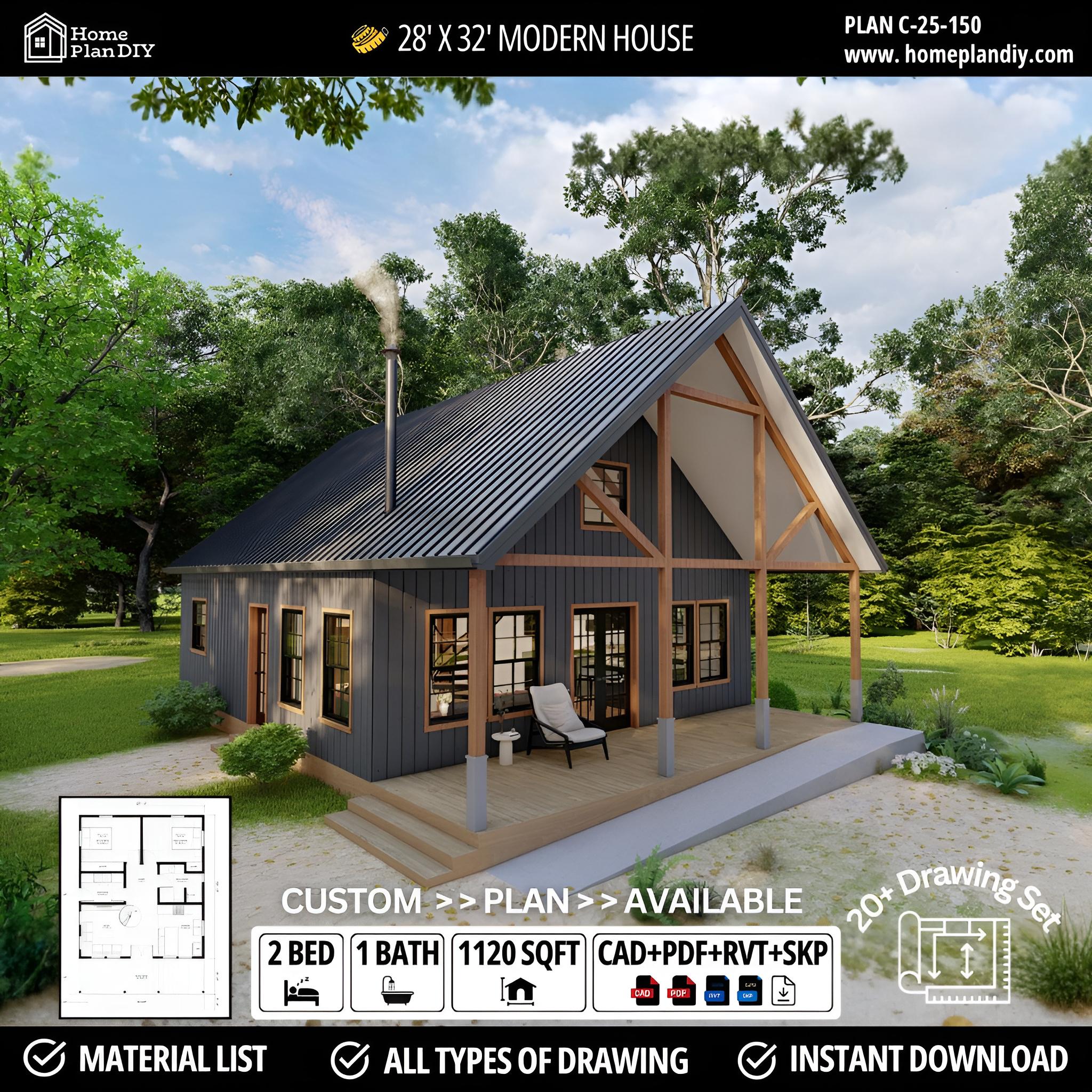 28x28 House Plans - Etsy, image size:2048x2048