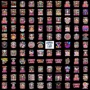 Más de 30 decoraciones de Candy Land Candy Crew Sweetie Candy Squad Bundle png, descarga digital para divertidos diseños de fiestas de decoración de dulces, regalo para niños y niñas