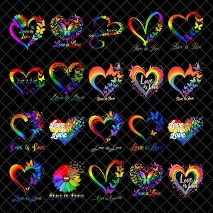 Tęczowy motyl Pride LGBTQ+ png Bundle, LGBTQ+ png, Pride png, love is love png, prawa człowieka png, pobieranie projektów, projekt sublimacji