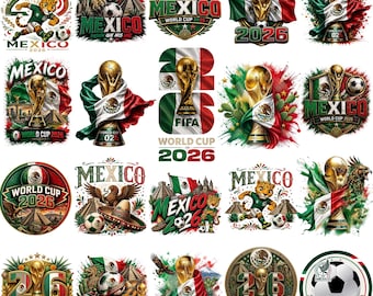 Mexico World Cup 2026 Trophy PNG, FIFA 2026 Mexico Football Digital Download, El Tri Soccer Sublimation Design, Instant Print Ready File