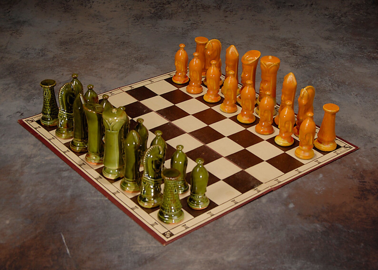 Ceramic Chess Set Midcentury Modern COMPLETE Etsy