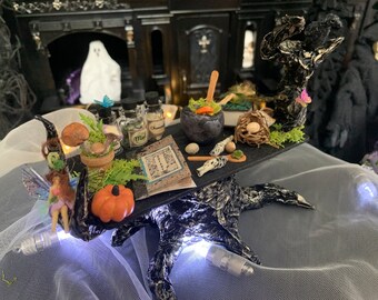 Handmade Dollhouse Good Witch Table, 1:12, Haunted Dollhouse, Fairy Garden