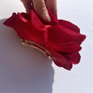 Bright Red Rose Hair Clip, Red Rose Hair Clip, Rose Clip, Hair Clip, Hair Accessory, Handmade Hair Clip, Bridal Hair Piece, Red Hair Clip