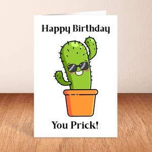 Joyeux anniversaire connard ! Carte d'anniversaire, carte de voeux de cactus.