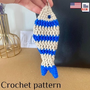 Crochet Sardine Bag Charm Pattern: Nautical Fish Keychain (PDF Tutorial)