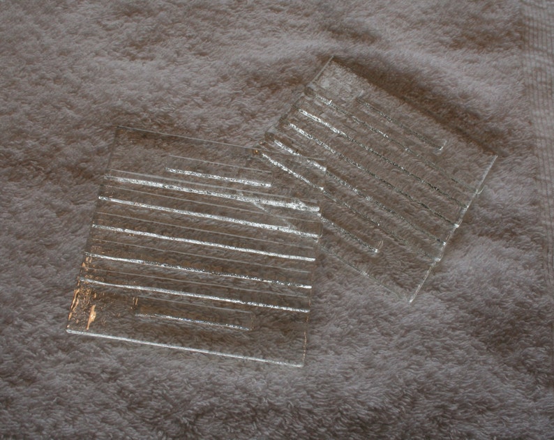 Crystal Clear Raised 3D Stripe Coaster image 4