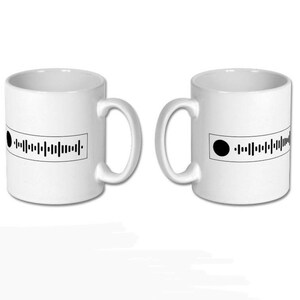 Mystery QR Code Mug. Silly Humour. Juvenile. Puerile. Childish. Rickroll. Meme. Troll. Internet. Rick Astley. Never Gonna Give You Up. SpotifyCode (B&W)