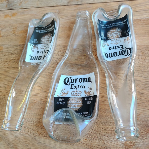 100% Recycled Corona Bottle Bowl with Label