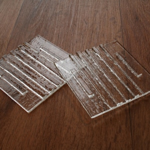 Crystal Clear Raised 3D Stripe Coaster image 1