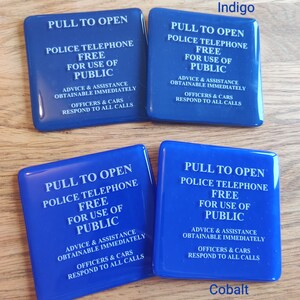 Police Box Message Coaster White / Cobalt Blue