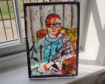 Truth - Portrait in Glass. Ruth Bader Ginsburg, Supreme Court Justice, Abstract Modern Bright Colours Tribute Notorious RBG USA Dissent law