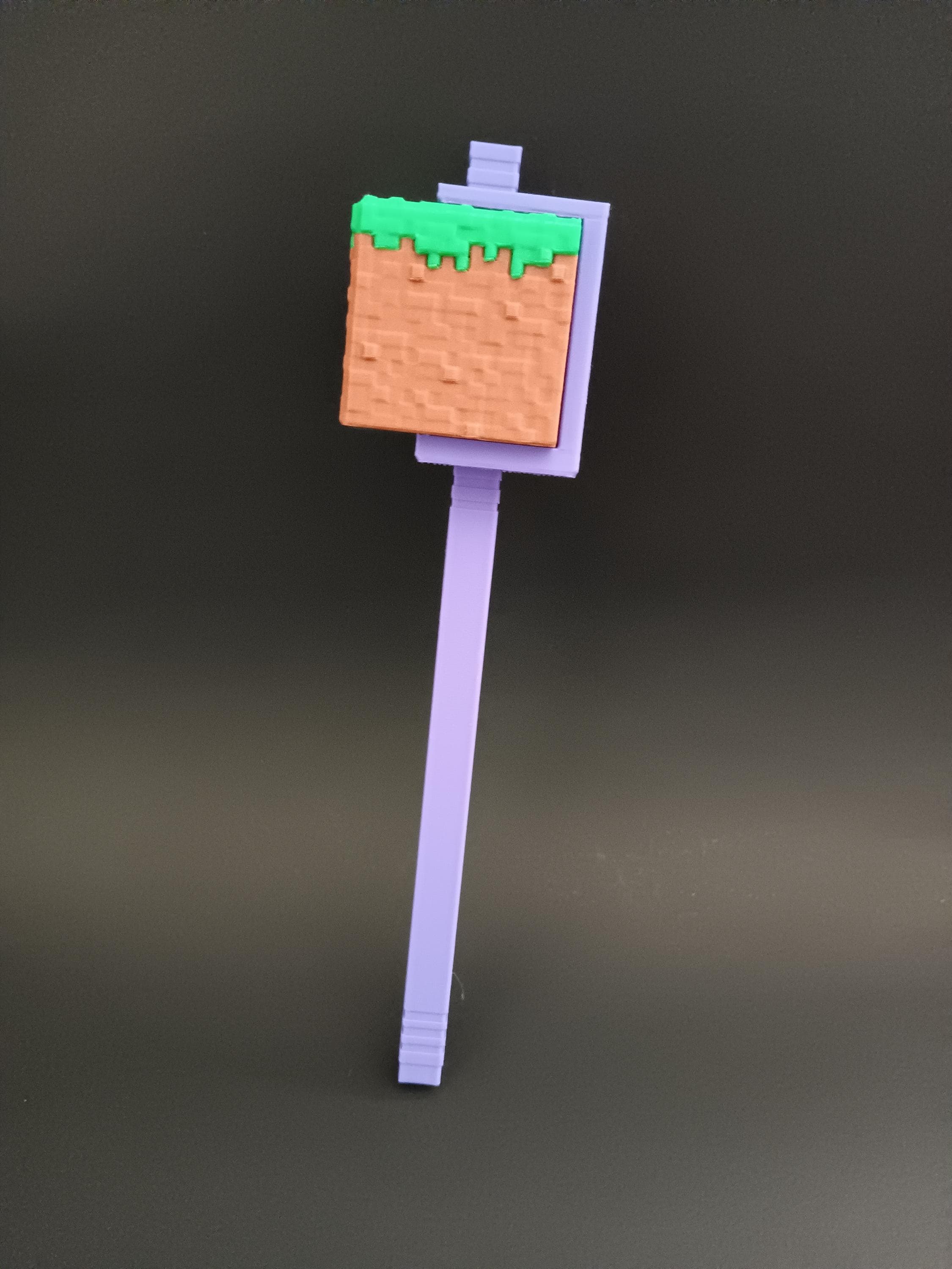 3D Printed Alan Becker Inspired King Orange Staff With Grass Block