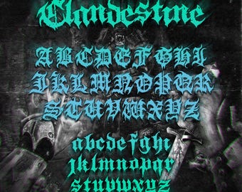 Clandestine - Death Metal Font