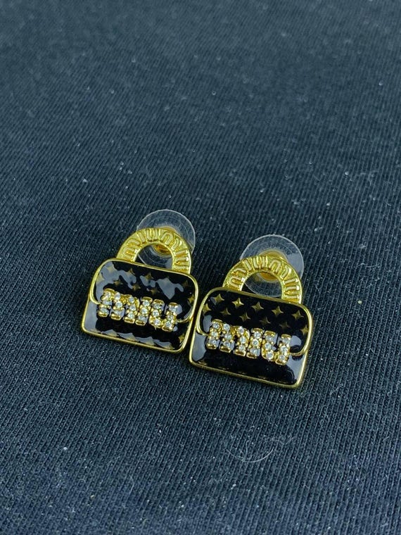 イヤリング MIU MIU BLACK AND GOLD L EARRINGS Miu Miu Black Lock Drop Earrings - Etsy