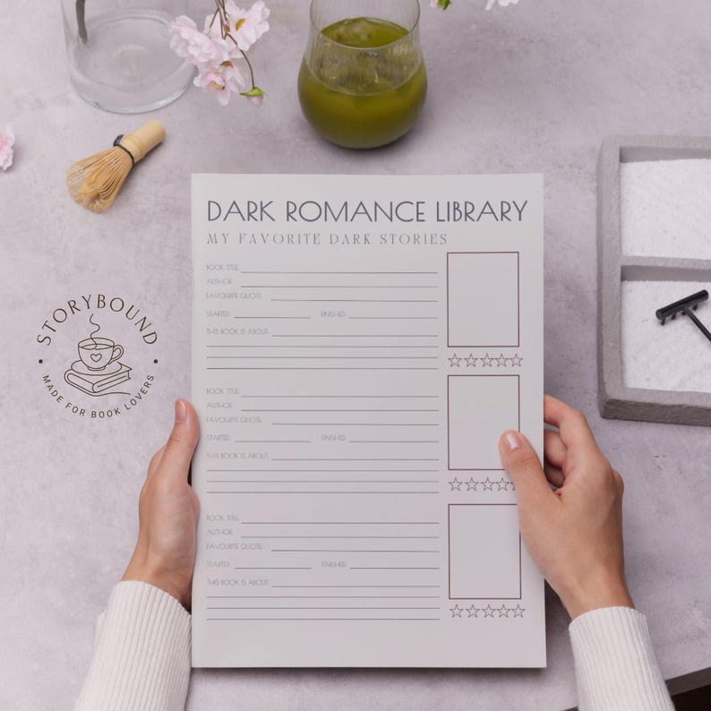 Dark Romance Reading Ritual Set PDF, Book Journal & Challenge Pack ...