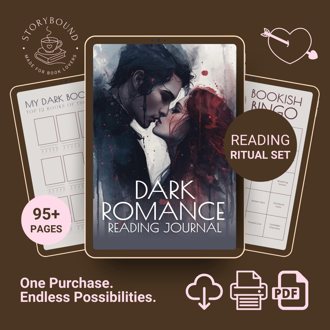 Dark Romance Reading Ritual Set PDF, Book Journal & Challenge Pack ...