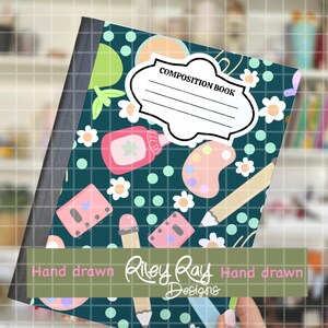 Printable Composition Notebook Cover Back To School Supplies | Digital Download | Kids Composition Cover 300 DPI PNG Digital Papers