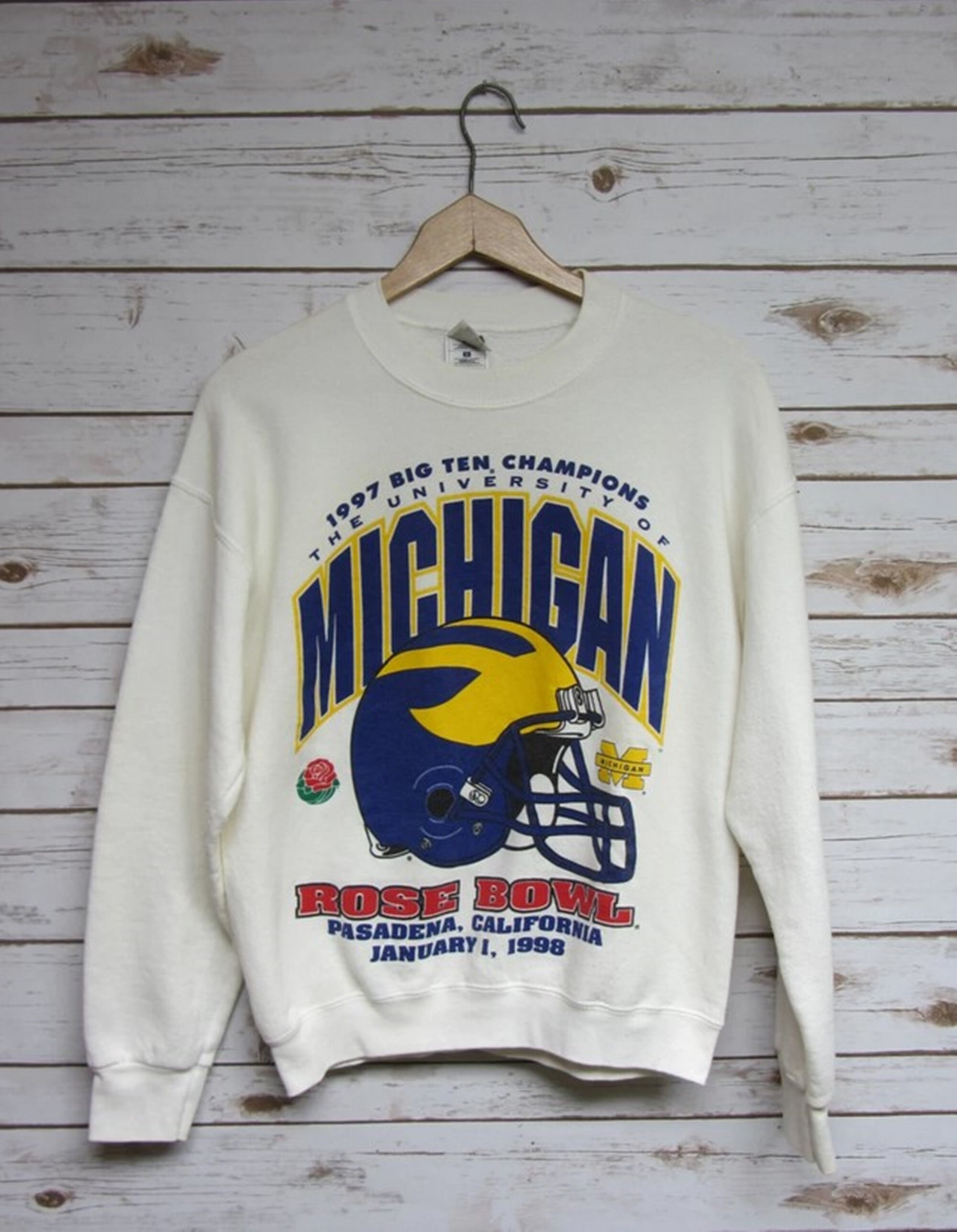 light yellow michigan crewneck