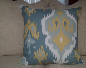 Premier Print/Macon/Saffon/White/Gray/Yellow Pillow/Covers/   4  Available 20" x 20"