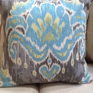 Marreskesh Moonstone/Blue/Gray Ikat Pillow Cover/   4 Available 20&quot; x 20&quot;