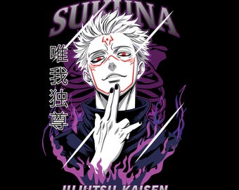 Ryomen Sukuna T-Shirt Motiv, Jujutsu Kaisen Anime (Digitaler Download)