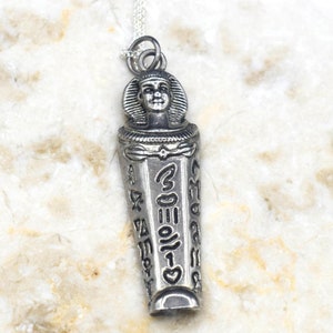 Vintage Sterling Silver Mummy Sarcophagus Pendant c.1970s