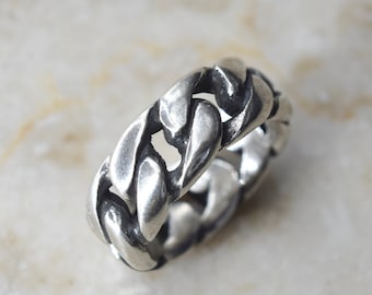 Vintage Sterling Silver Curb Link Ring