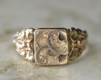 Antique 14k Gold Secret Compartment Ring Monogram J.D. Dutch Hallmarks c.1860s