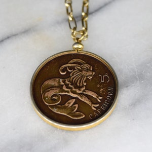 Vintage Zodiac Horoscope Pendant Capricorn c.1970s