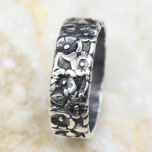 Antique Art Deco Sterling Silver Orange Blossom Band c.1920s