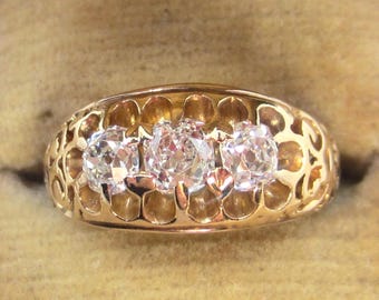 アンティーク ビクトリア朝 14K ゴールド オールドマインカット