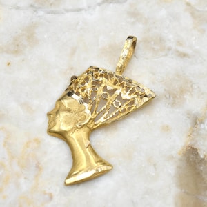 在庫一掃セール売れ筋ランキング ヴィンテージ ネフェルティティ チャーム 14K イエロー ゴールド アクセサリー